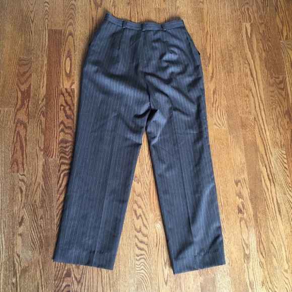Jones New York Brown Wool Pinstriped Pants - Picture 2 of 4